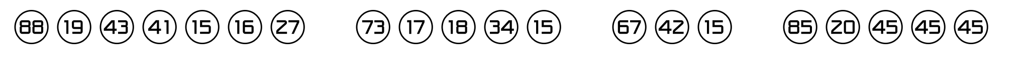 Numbers Style One Circle Positive image